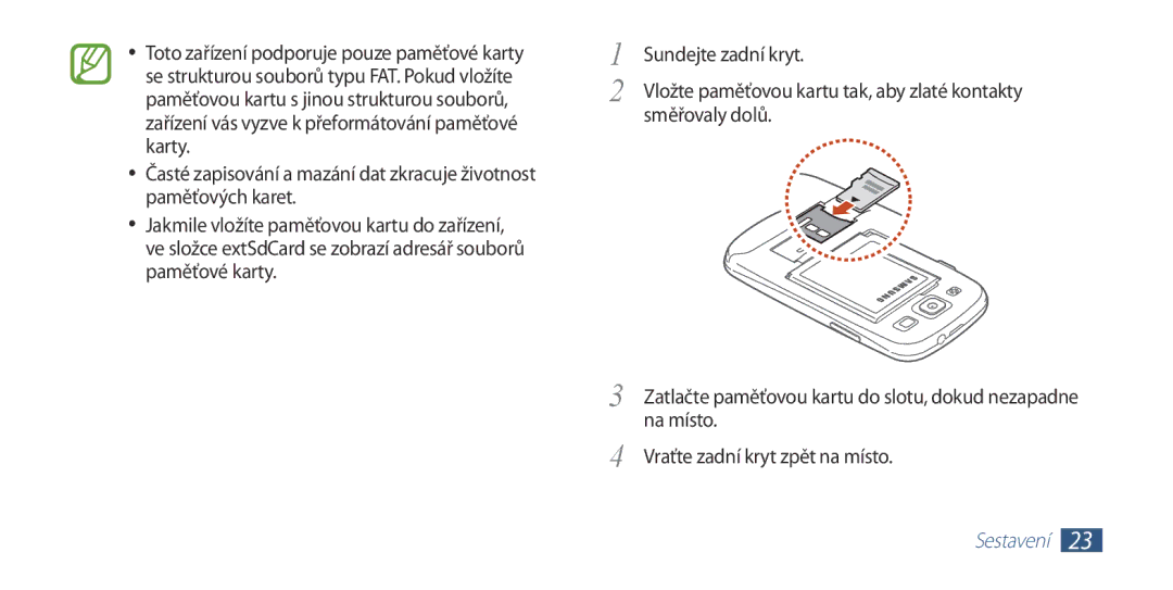 Samsung GT2I9300RWDO2C, GT-I9300MBDEUR, GT-I9300MBDATO, GT-I9300MBDXEO, GT-I9300RWDTPL, GT-I9300RWDEUR manual Sestavení 