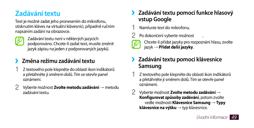 Samsung GT-I9300RWEVDC ››Změna režimu zadávání textu, ››Zadávání textu pomocí funkce hlasový vstup Google, Samsung 