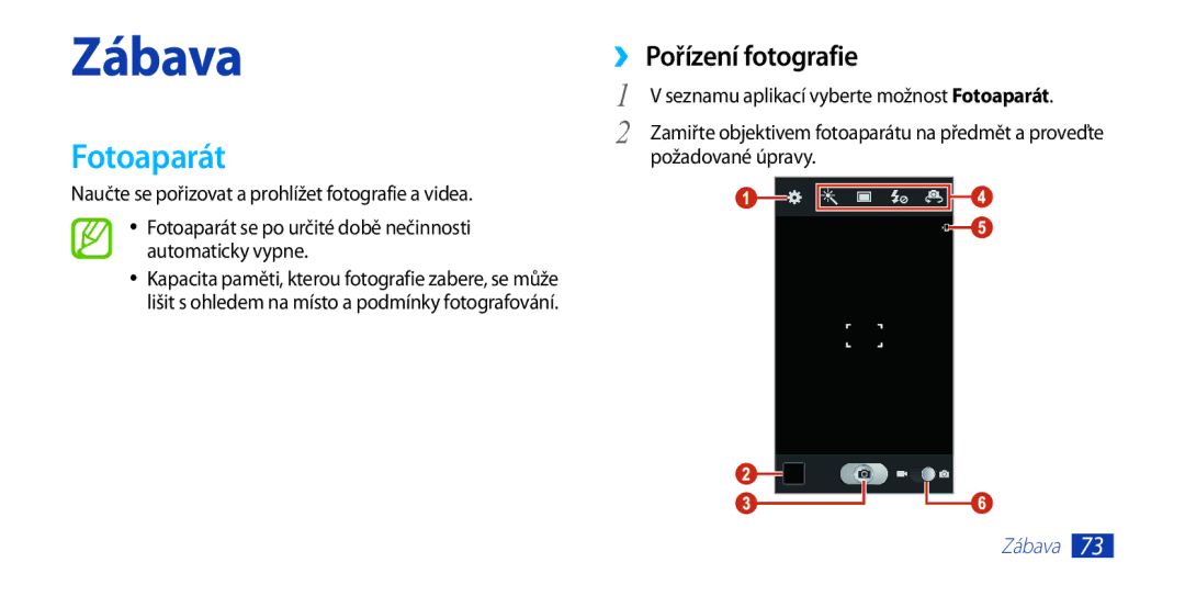 Samsung GT-I9300MBDVGR, GT-I9300MBDEUR, GT-I9300MBDATO, GT-I9300MBDXEO, GT-I9300RWDTPL manual Fotoaparát, Pořízení fotografie 