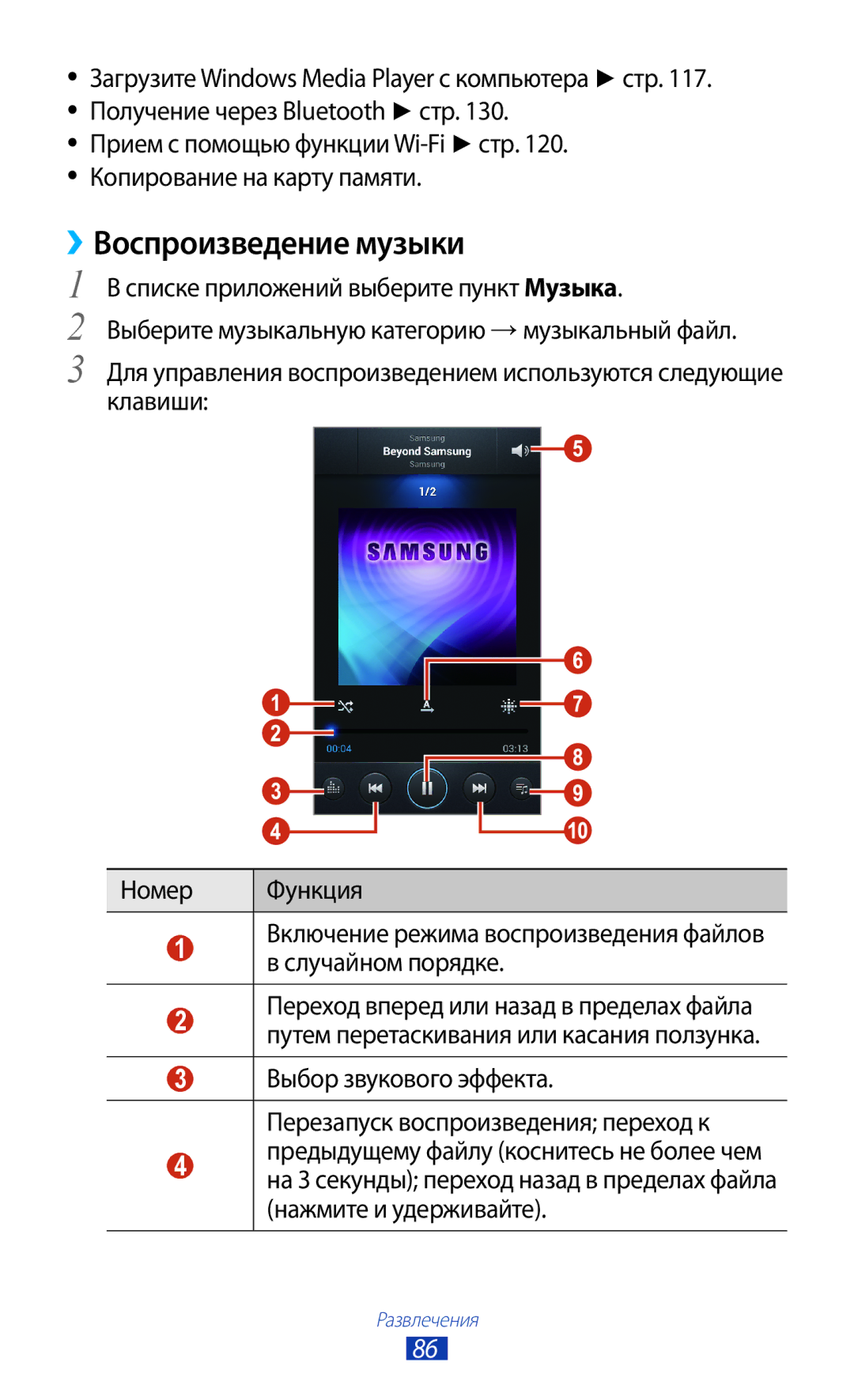 Samsung GT-I9300MBXSER, GT-I9300MBDMBC, GT-I9300RWDMBC, GT-I9300GRZSEB, GT-I9300ZNDSEB manual ››Воспроизведение музыки 