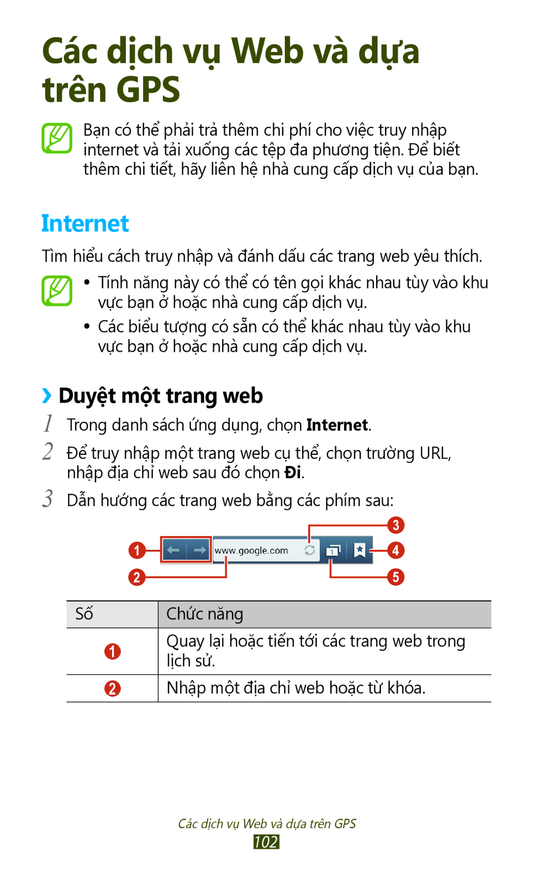 Samsung GT-I9300RWXXEV, GT-I9300MBDXXV, GT-I9300MBXXEV, GT-I9300ZKDXXV, GT-I9300MBDXEV manual Internet, ››Duyệt một trang web 