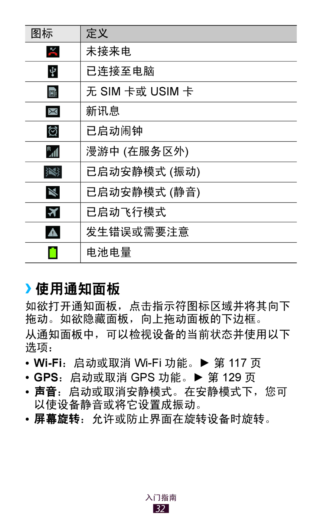 Samsung GT-I9300RWXXEV, GT-I9300MBDXXV, GT-I9300MBXXEV, GT-I9300ZKDXXV, GT-I9300MBDXEV, GT-I9300ZKDXEV, GT-I9300OKDXXV ››使用通知面板 