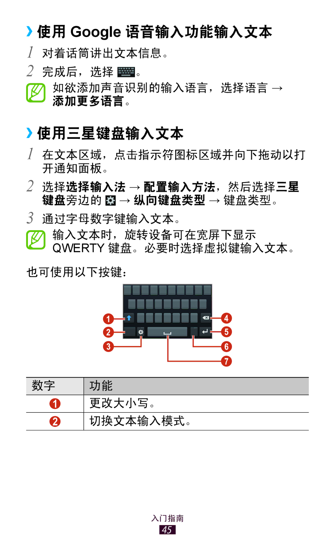 Samsung GT-I9300ZKDXEV, GT-I9300MBDXXV, GT-I9300MBXXEV, GT-I9300RWXXEV, GT-I9300ZKDXXV ››使用 Google 语音输入功能输入文本, ››使用三星键盘输入文本 