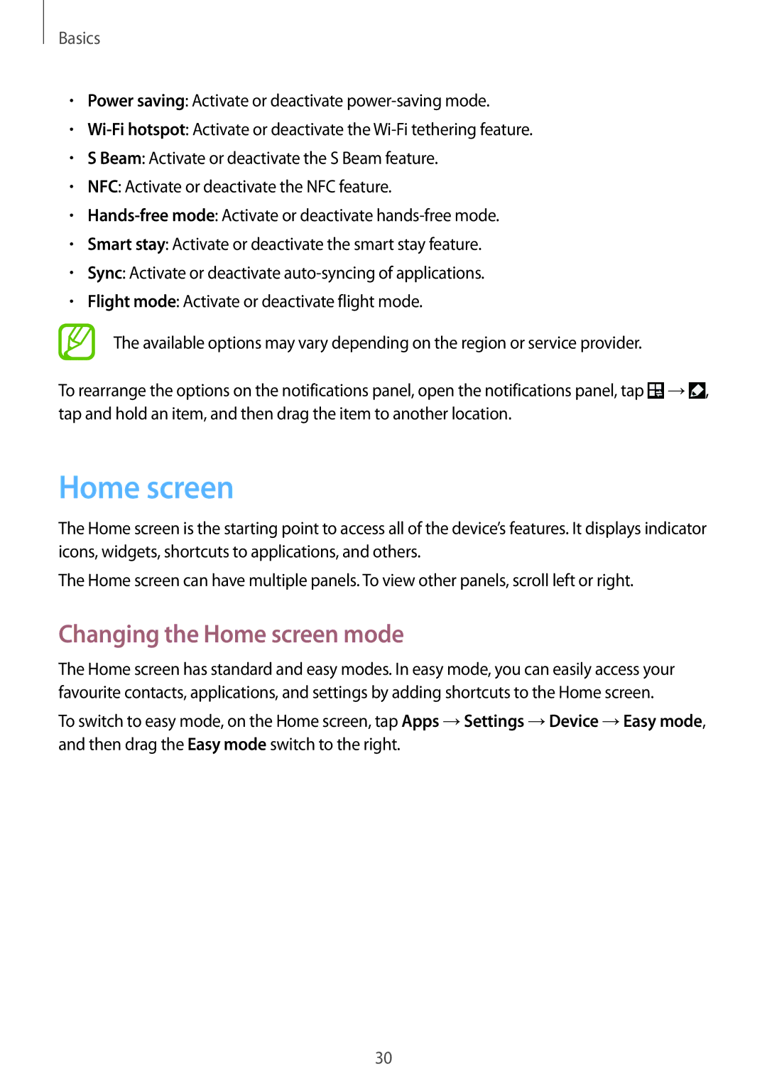 Samsung GT-I9300MBIAFG, GT-I9300MBIPAK, GT-I9300RWIKSA, GT-I9300MBIBTC, GT-I9300OKITHR manual Changing the Home screen mode 