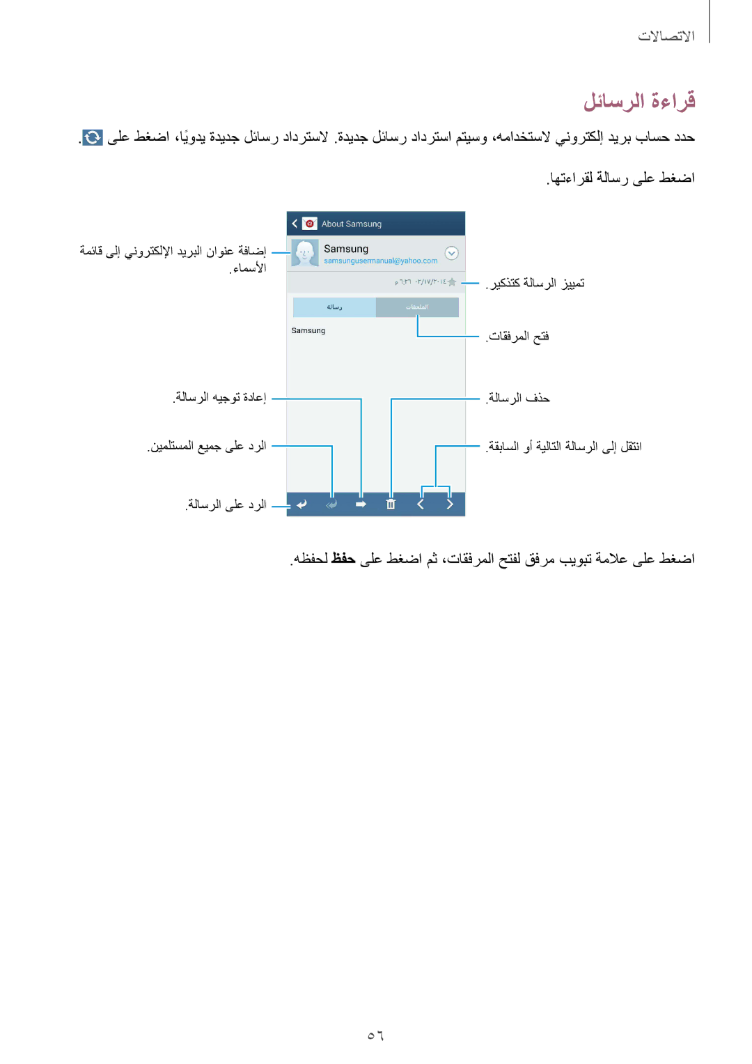 Samsung GT-I9300RWICAC, GT-I9300MBIPAK, GT-I9300RWIKSA, GT-I9300MBIBTC, GT-I9300OKITHR, GT-I9300RWIACR manual لئاسرلا ةءارق 