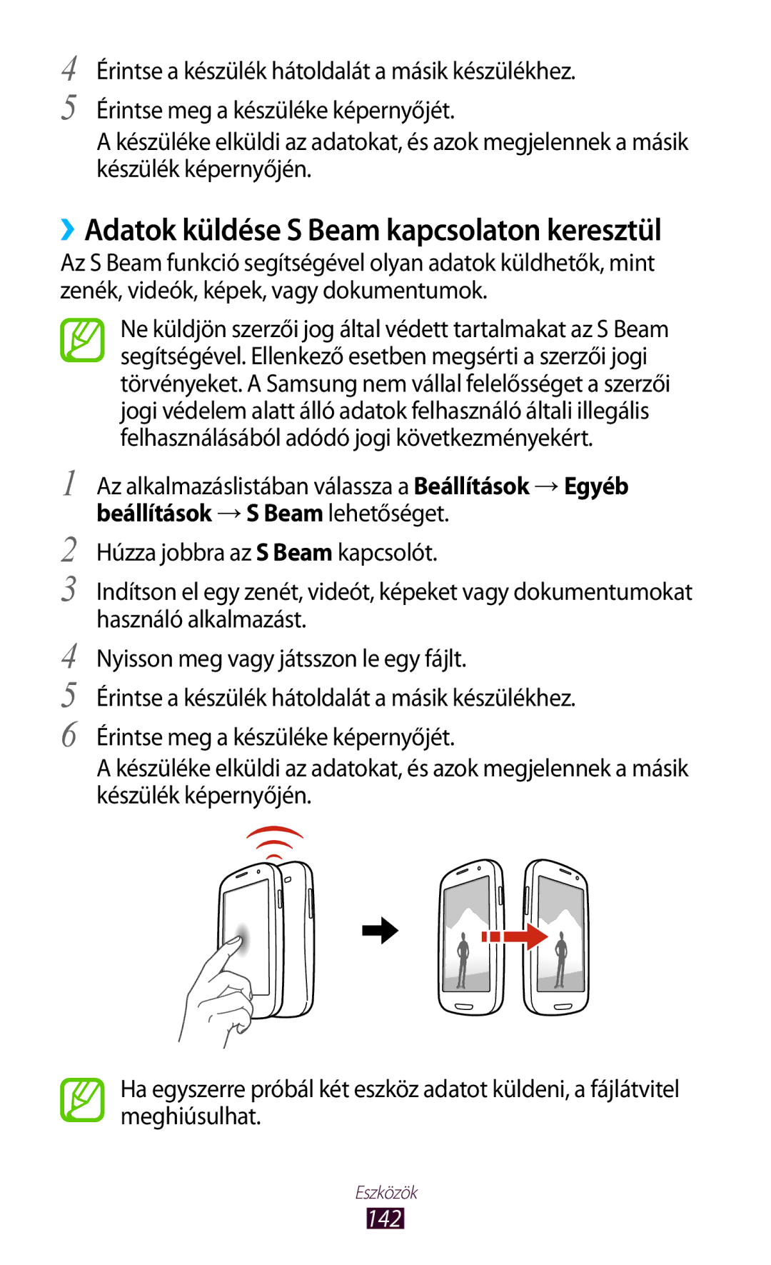 Samsung GT-I9300RWDVVT, GT-I9300RWADBT, GT-I9300MBDEUR, GT-I9300MBDATO ››Adatok küldése S Beam kapcsolaton keresztül, 142 