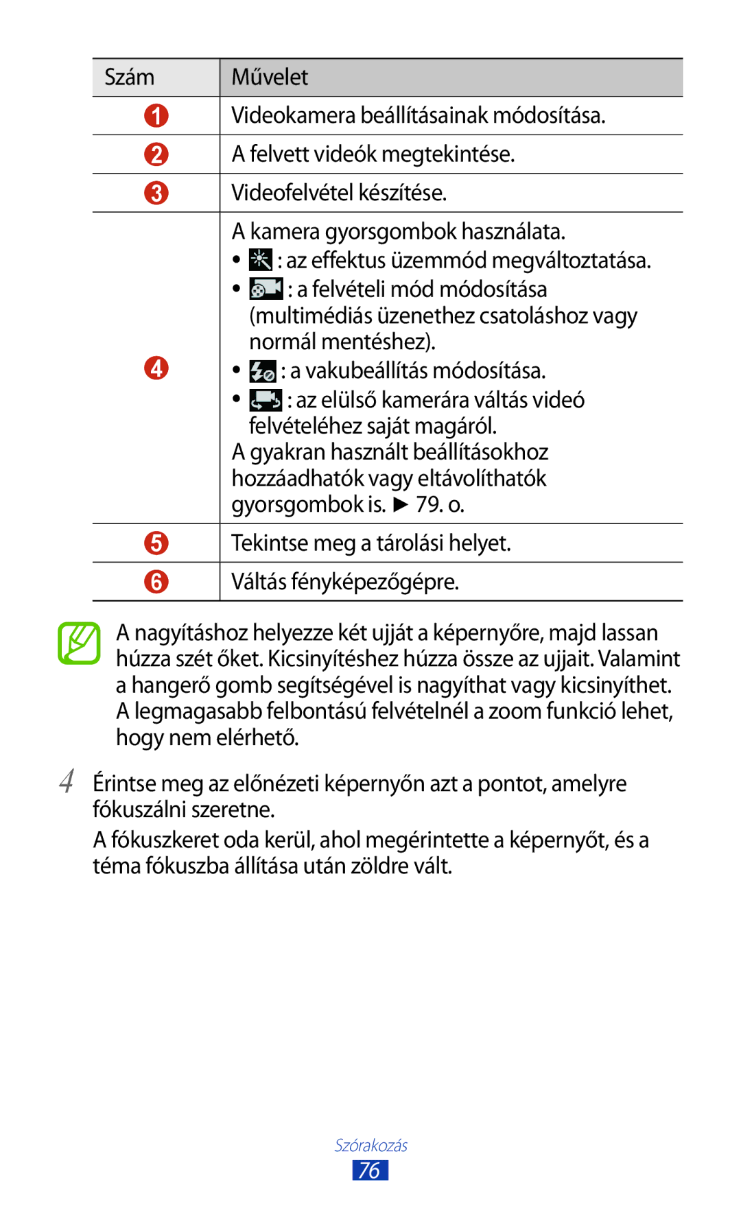 Samsung GT-I9300RWDIDE, GT-I9300RWADBT, GT-I9300MBDEUR manual Az elülső kamerára váltás videó felvételéhez saját magáról 