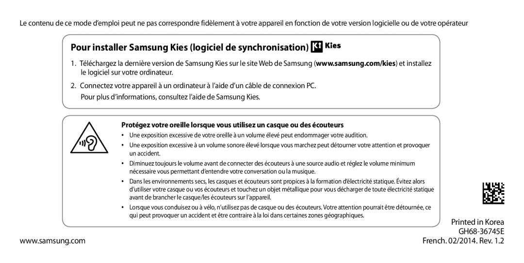 Samsung GT-I9300ZKDXEF, GT-I9300ZNDXEF, GT-I9300ZKDBOG manual Pour installer Samsung Kies logiciel de synchronisation 