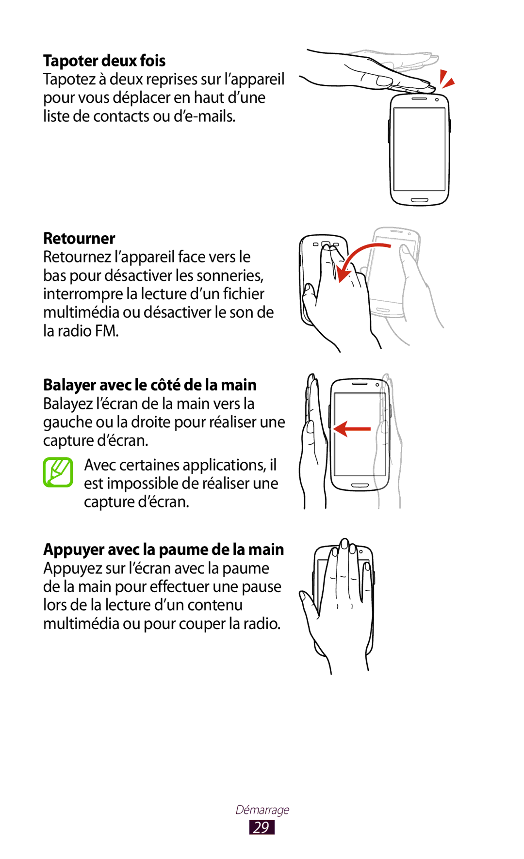 Samsung GT-I9300GRDFTM, GT-I9300ZNDXEF, GT-I9300ZKDBOG, GT-I9300RWDVGF, GT-I9300RWDBOG manual Tapoter deux fois, Retourner 