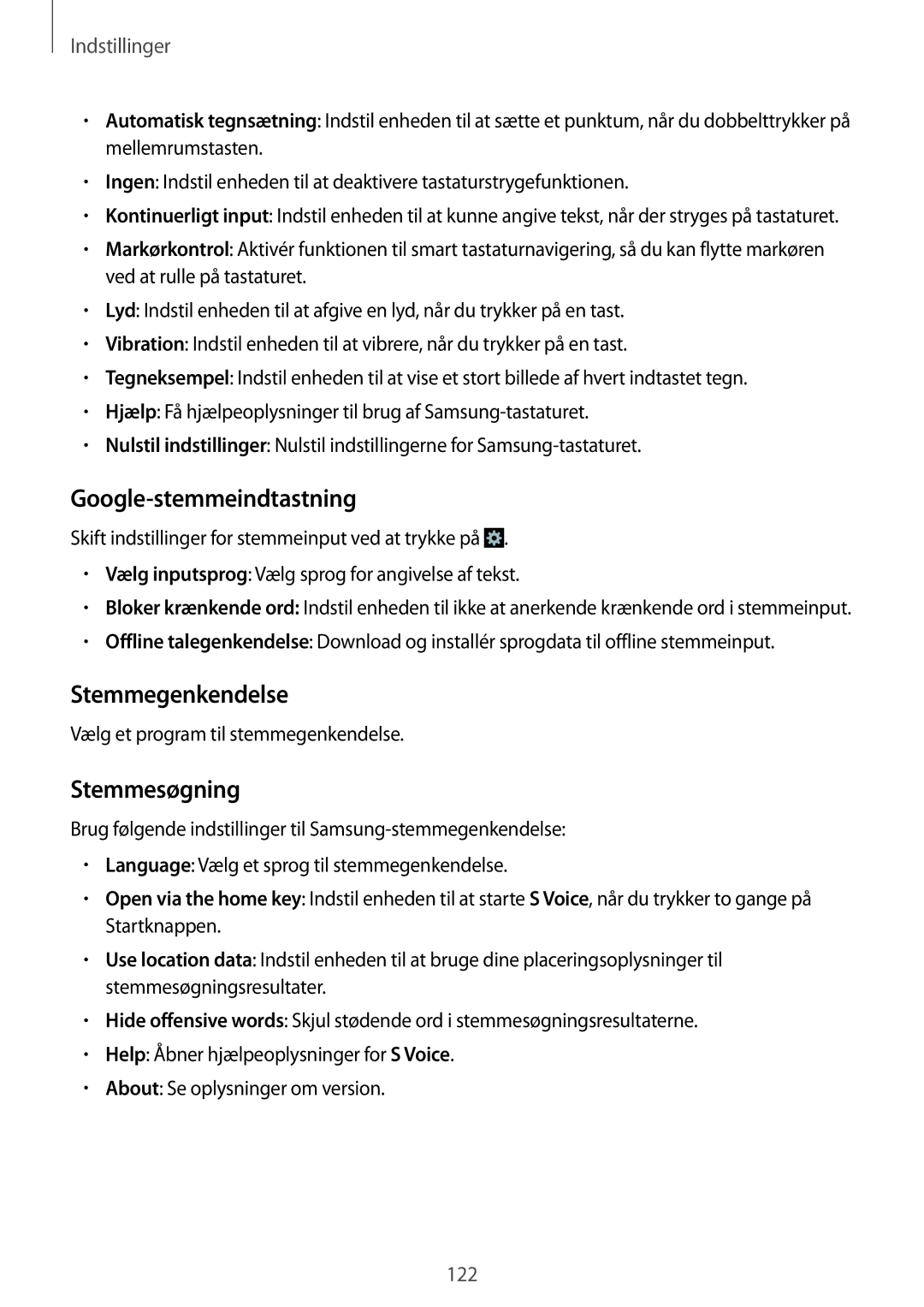 Samsung GT-I9301OKINEE Google-stemmeindtastning, Stemmegenkendelse, Stemmesøgning, Vælg et program til stemmegenkendelse 