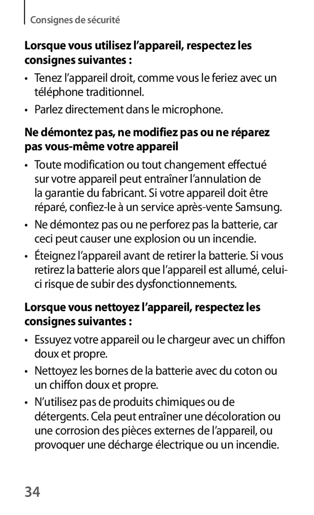 Samsung GT-I9301RWIXEF, GT-I9301MBIXEF, GT-I9301MBZXEF, GT-I9301RWZXEF manual Consignes de sécurité 