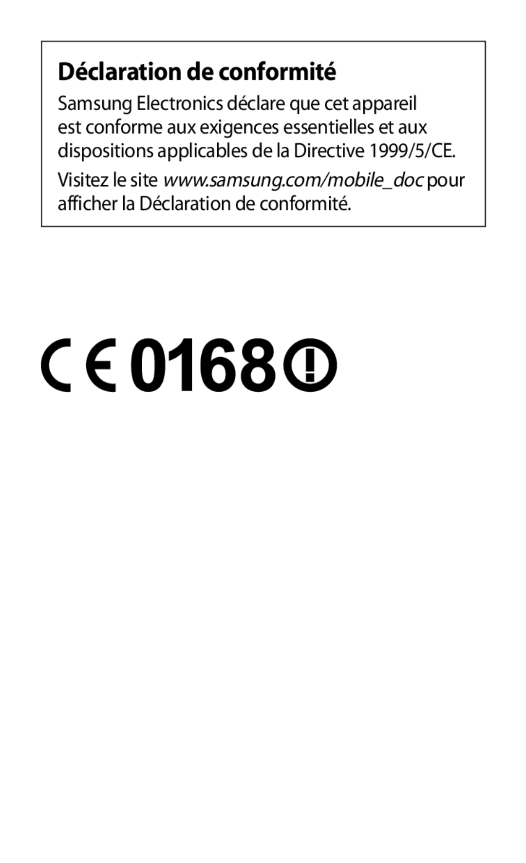 Samsung GT-I9301RWZXEF, GT-I9301MBIXEF, GT-I9301MBZXEF, GT-I9301RWIXEF manual Déclaration de conformité 