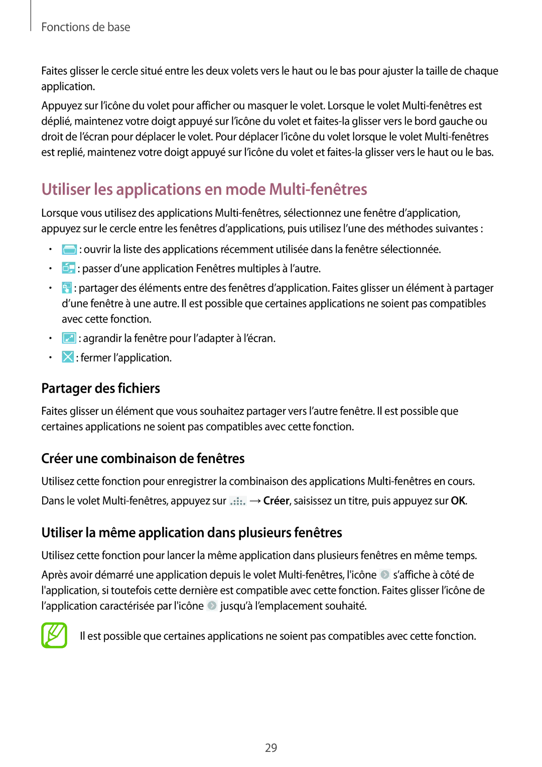 Samsung GT-I9301MBZXEF, GT-I9301MBIXEF manual Utiliser les applications en mode Multi-fenêtres, Partager des fichiers 
