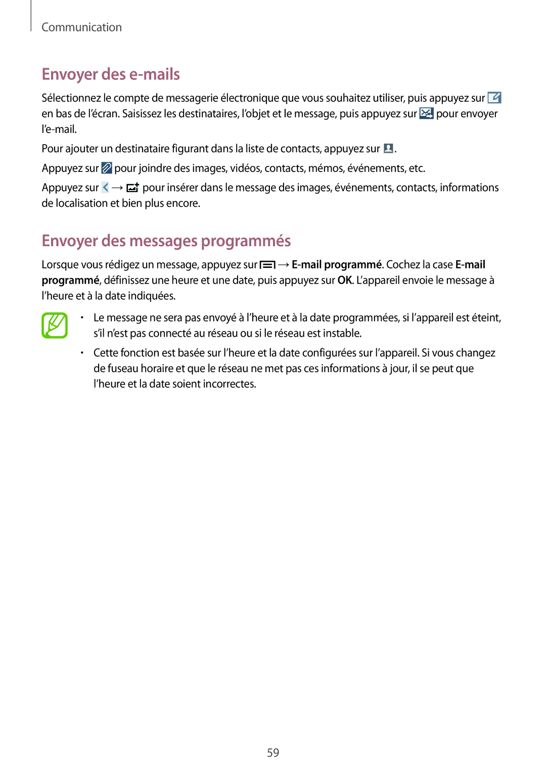 Samsung GT-I9301RWZXEF, GT-I9301MBIXEF, GT-I9301MBZXEF, GT-I9301RWIXEF manual Envoyer des e-mails 