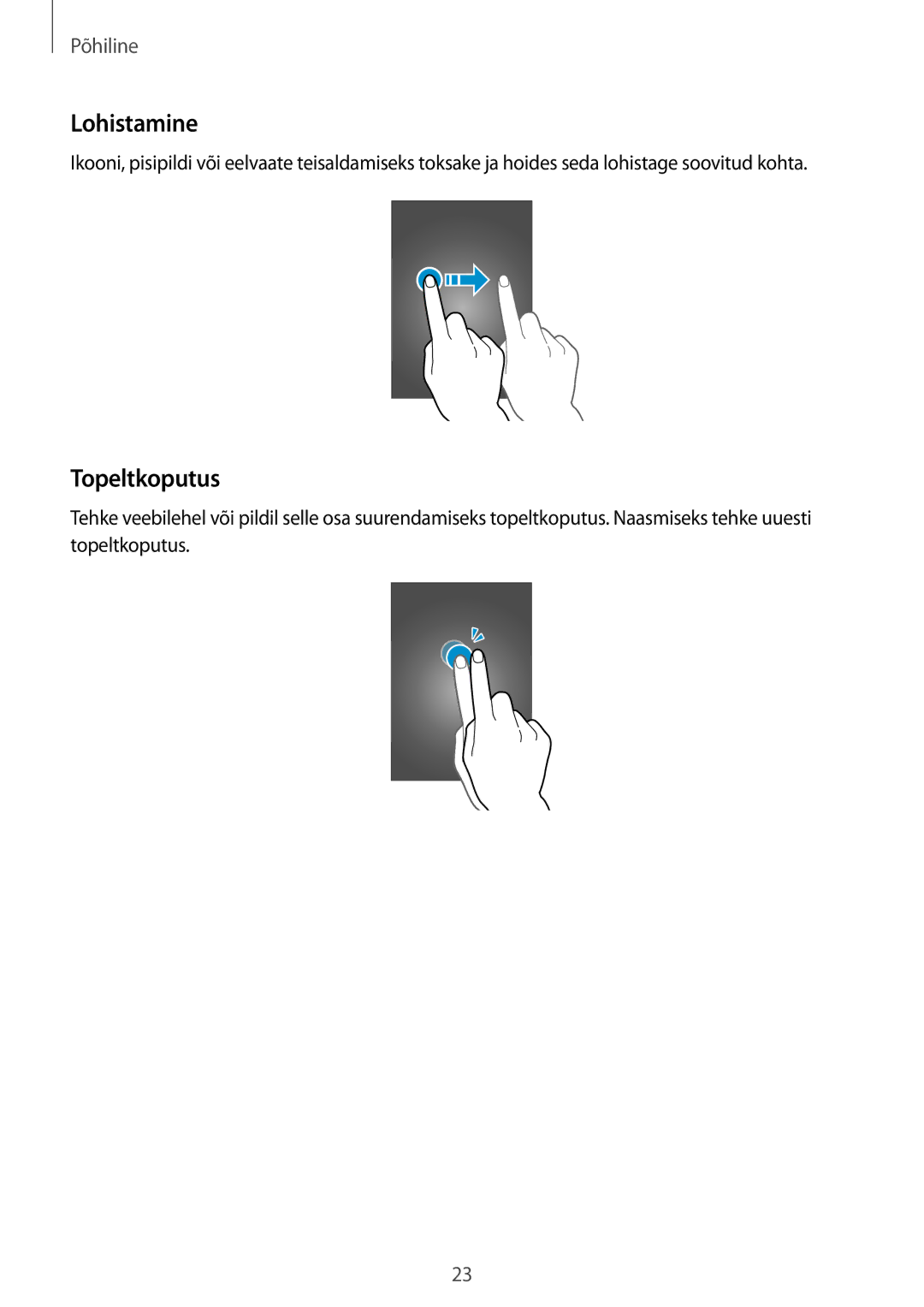 Samsung GT-I9301RWZSEB, GT-I9301MBZSEB, GT-I9301RWISEB, GT-I9301MBISEB, GT-I9301OKZSEB manual Lohistamine, Topeltkoputus 