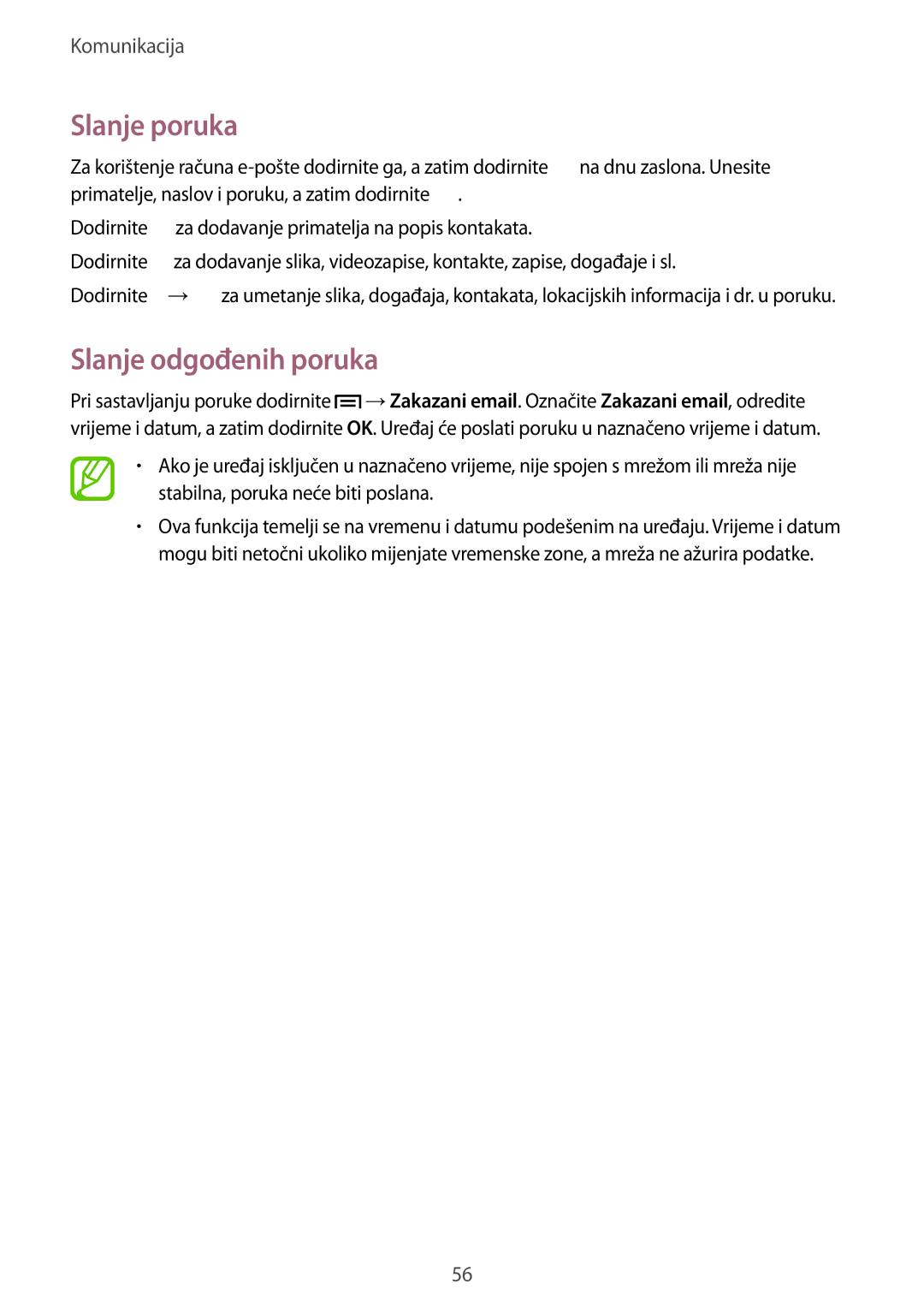 Samsung GT-I9305OKDCRO, GT-I9305MBDVIP, GT-I9305OKASWC manual Slanje poruka 