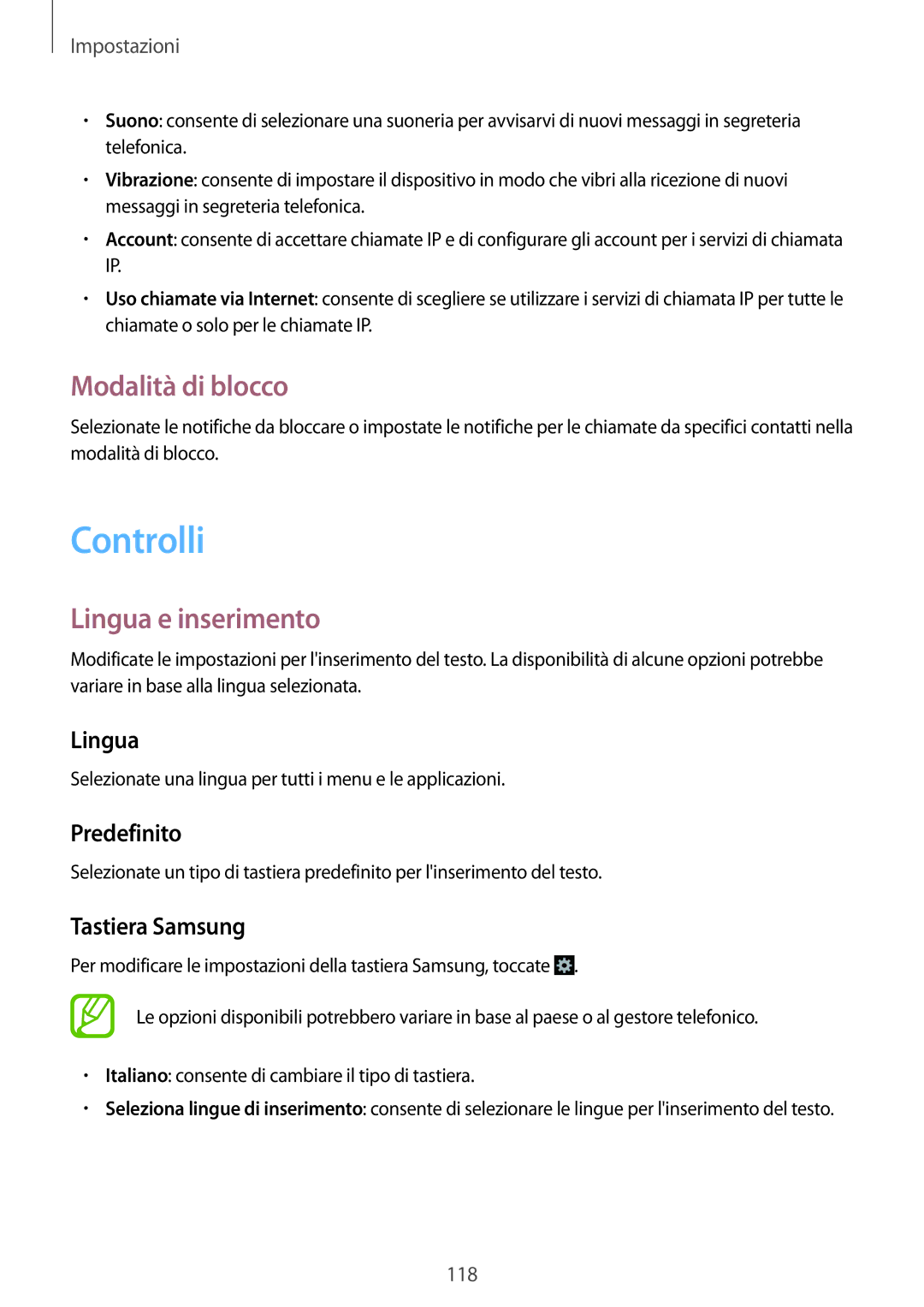 Samsung GT-I9305OKAOMN, GT-I9305MBDXEO, GT-I9305OKDTIM, GT-I9305RWDXEO Controlli, Modalità di blocco, Lingua e inserimento 