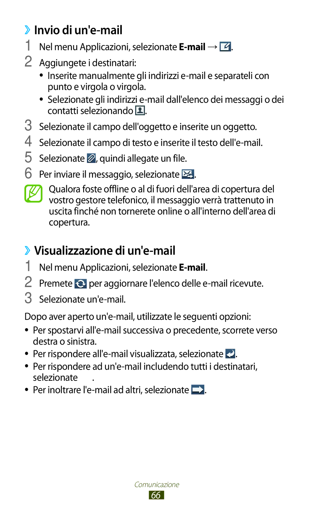 Samsung GT-I9305RWDOMN, GT-I9305MBDXEO, GT-I9305OKDTIM, GT-I9305RWDXEO, GT-I9305TADEVR manual ››Visualizzazione di une-mail 