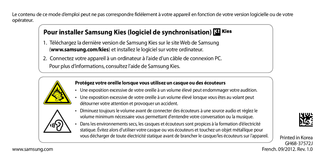 Samsung GT-I9305RWDXEF, GT-I9305OKDFTM, GT-I9305TADFTM manual Pour installer Samsung Kies logiciel de synchronisation 