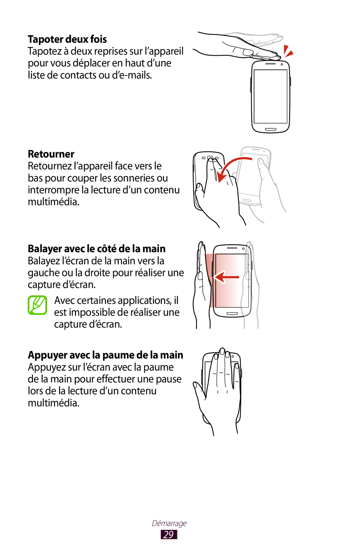 Samsung GT-I9305OKDBOG, GT-I9305OKDFTM, GT-I9305TADFTM, GT-I9305RWDSFR, GT-I9305OKASFR manual Tapoter deux fois, Retourner 