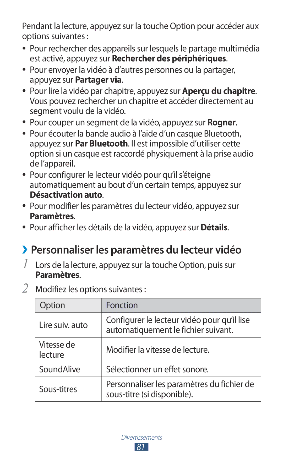 Samsung GT-I9305TADFTM, GT-I9305OKDFTM, GT-I9305RWDSFR manual Automatiquement le fichier suivant, Sous-titre si disponible 