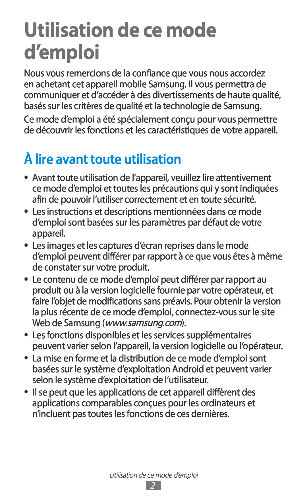 Samsung GT-I9305RWDSFR, GT-I9305OKDFTM, GT-I9305TADFTM manual Utilisation de ce mode d’emploi, À lire avant toute utilisation 