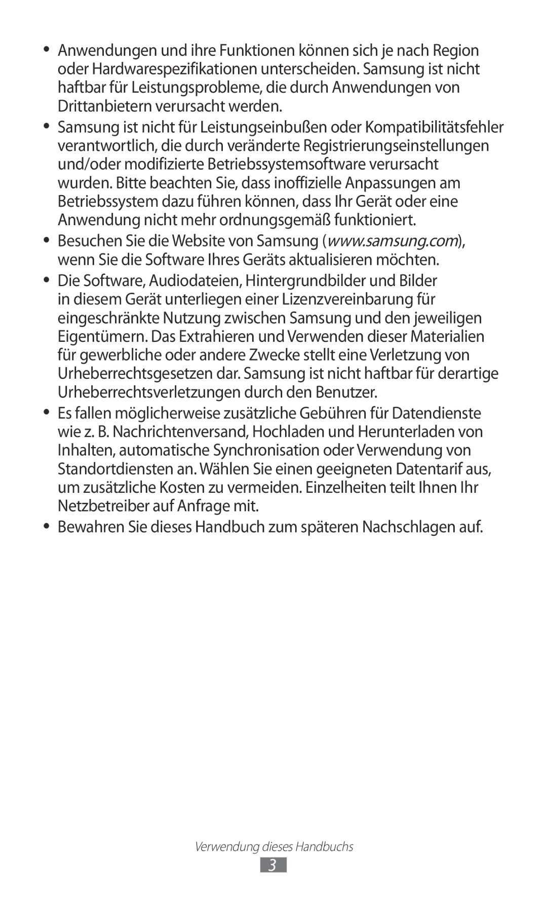 Samsung GT-I9305OKDTPH, GT-I9305OKDTMN, GT-I9305RWDCOS manual Bewahren Sie dieses Handbuch zum späteren Nachschlagen auf 