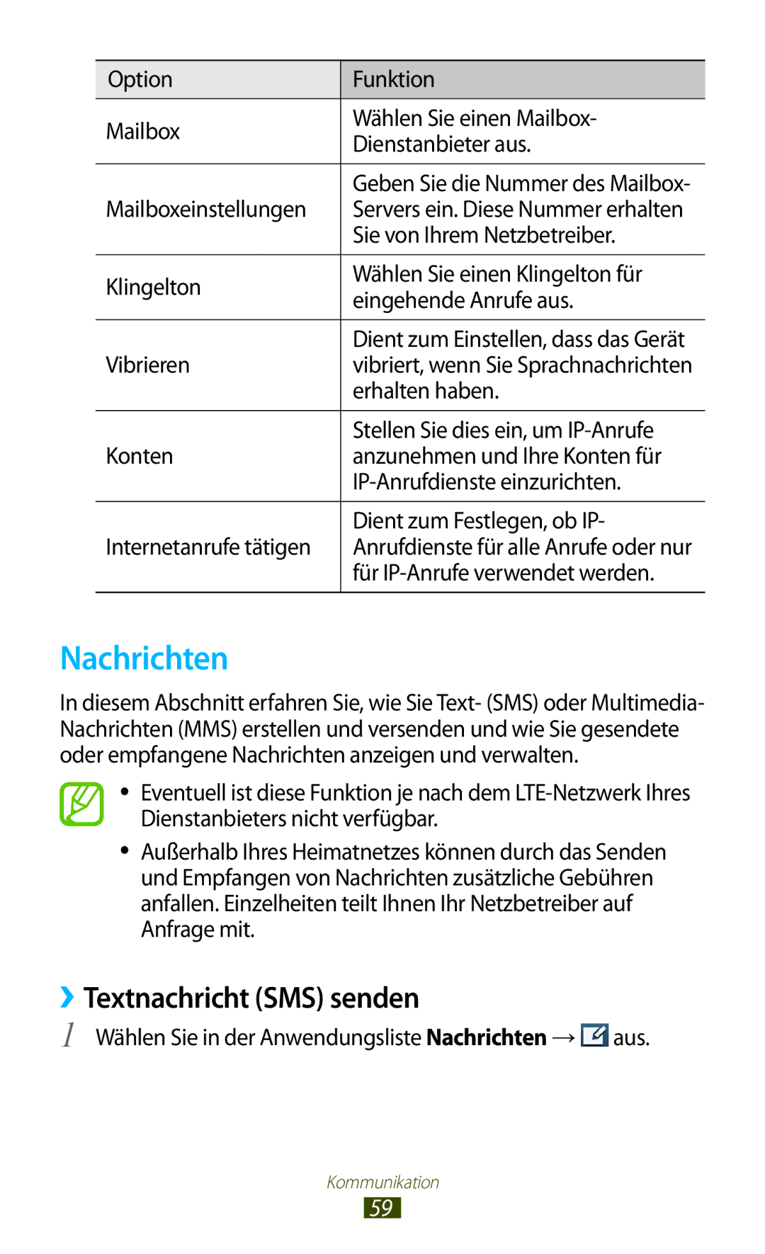 Samsung GT-I9305OKDSFR, GT-I9305OKDTMN, GT-I9305RWDCOS, GT-I9305RWDDTM manual Nachrichten, ››Textnachricht SMS senden 