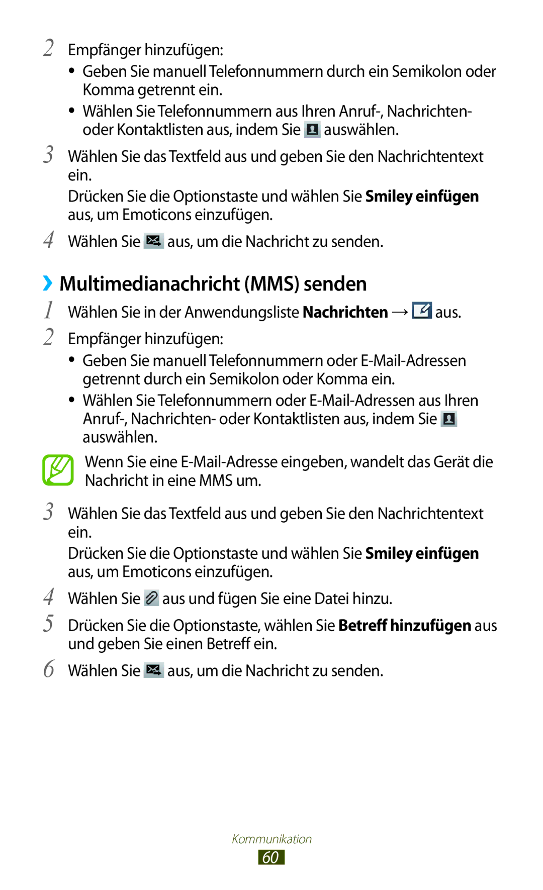 Samsung GT-I9305OKDTMN, GT-I9305RWDCOS, GT-I9305RWDDTM, GT-I9305OKDTPH, GT-I9305MBDXEO manual ››Multimedianachricht MMS senden 