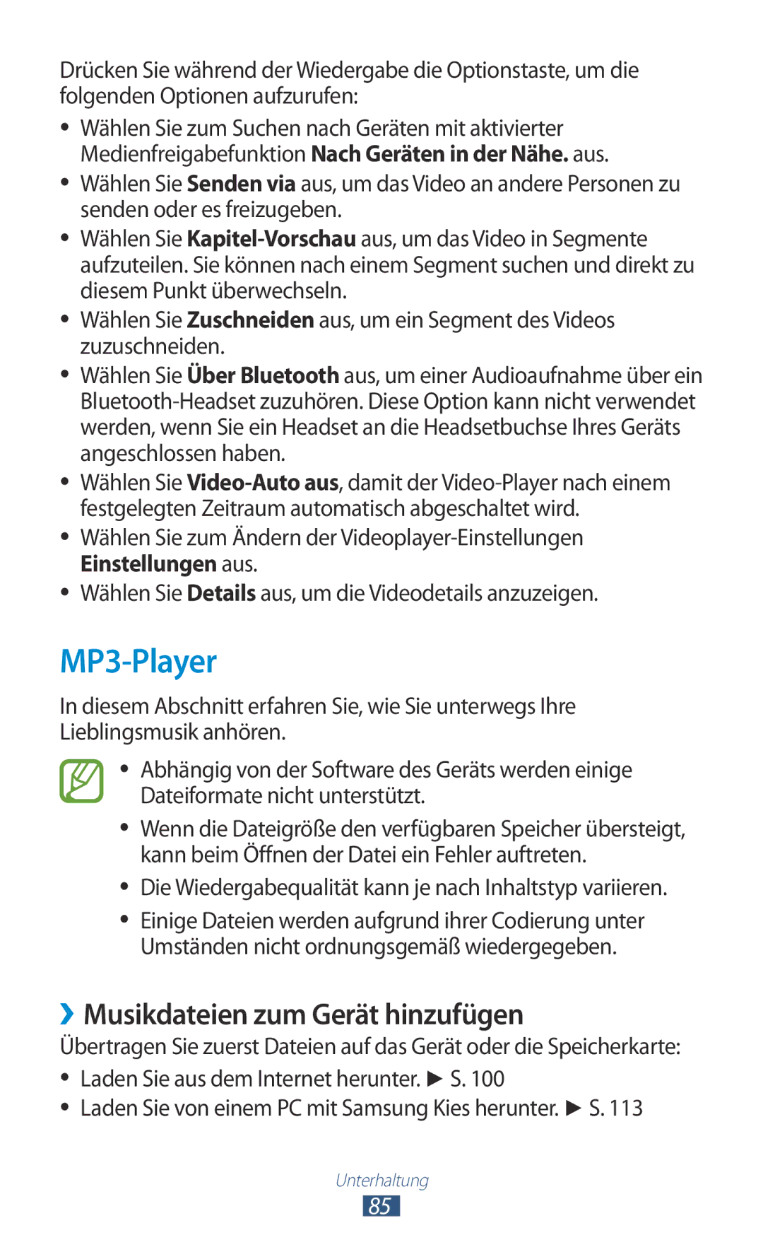 Samsung GT-I9305MBDPRT, GT-I9305OKDTMN, GT-I9305RWDCOS, GT-I9305RWDDTM manual MP3-Player, ››Musikdateien zum Gerät hinzufügen 