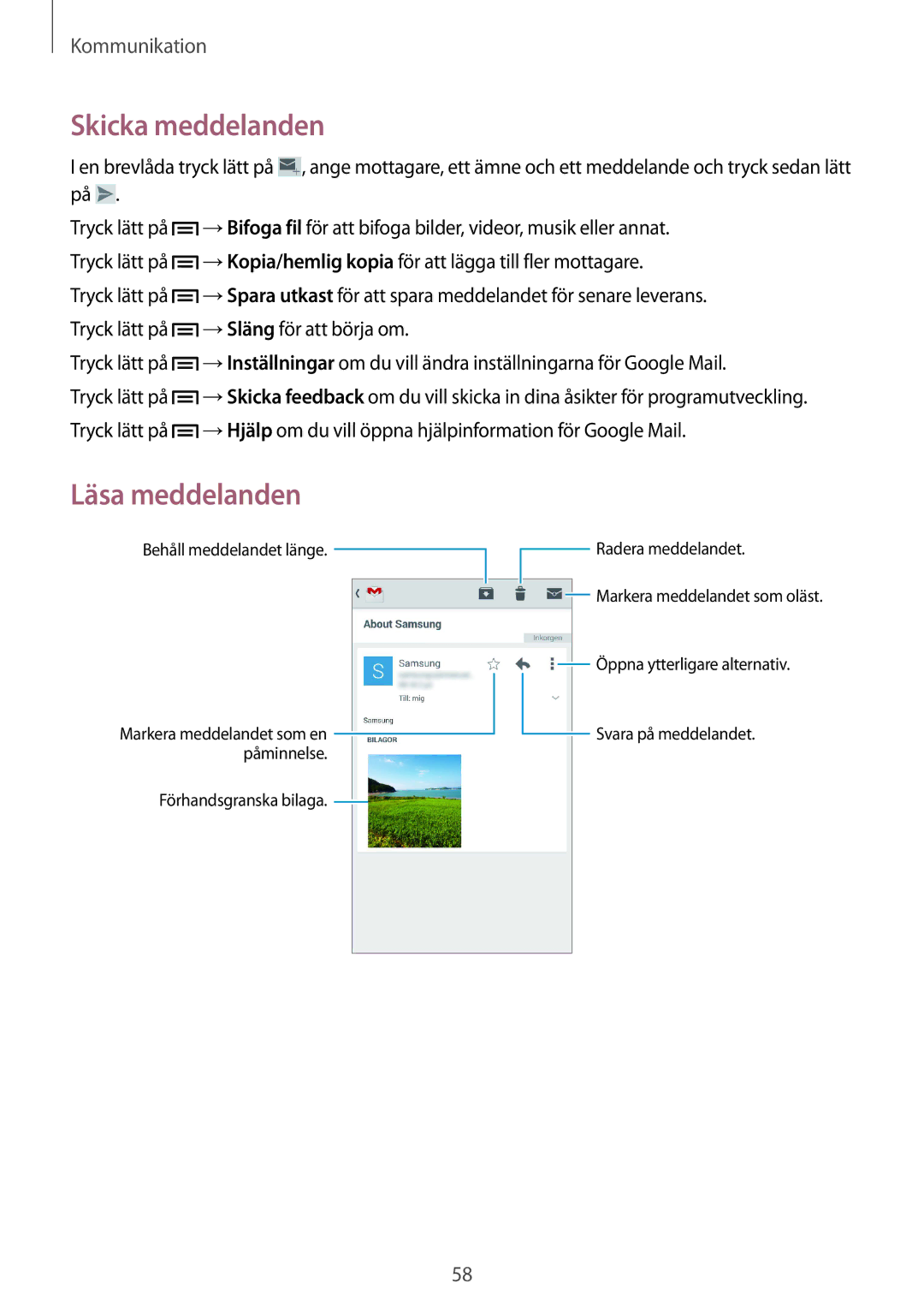 Samsung GT-I9305OKDTLA, GT-I9305RWDNEE, GT-I9305ZNDNEE, GT-I9305OKDNEE, GT-I9305OKDHTD manual Behåll meddelandet länge 