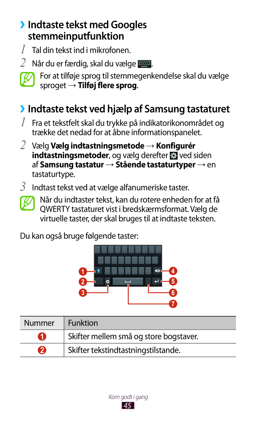 Samsung GT-I9305MBDNEE ››Indtaste tekst med Googles stemmeinputfunktion, Indtast tekst ved at vælge alfanumeriske taster 