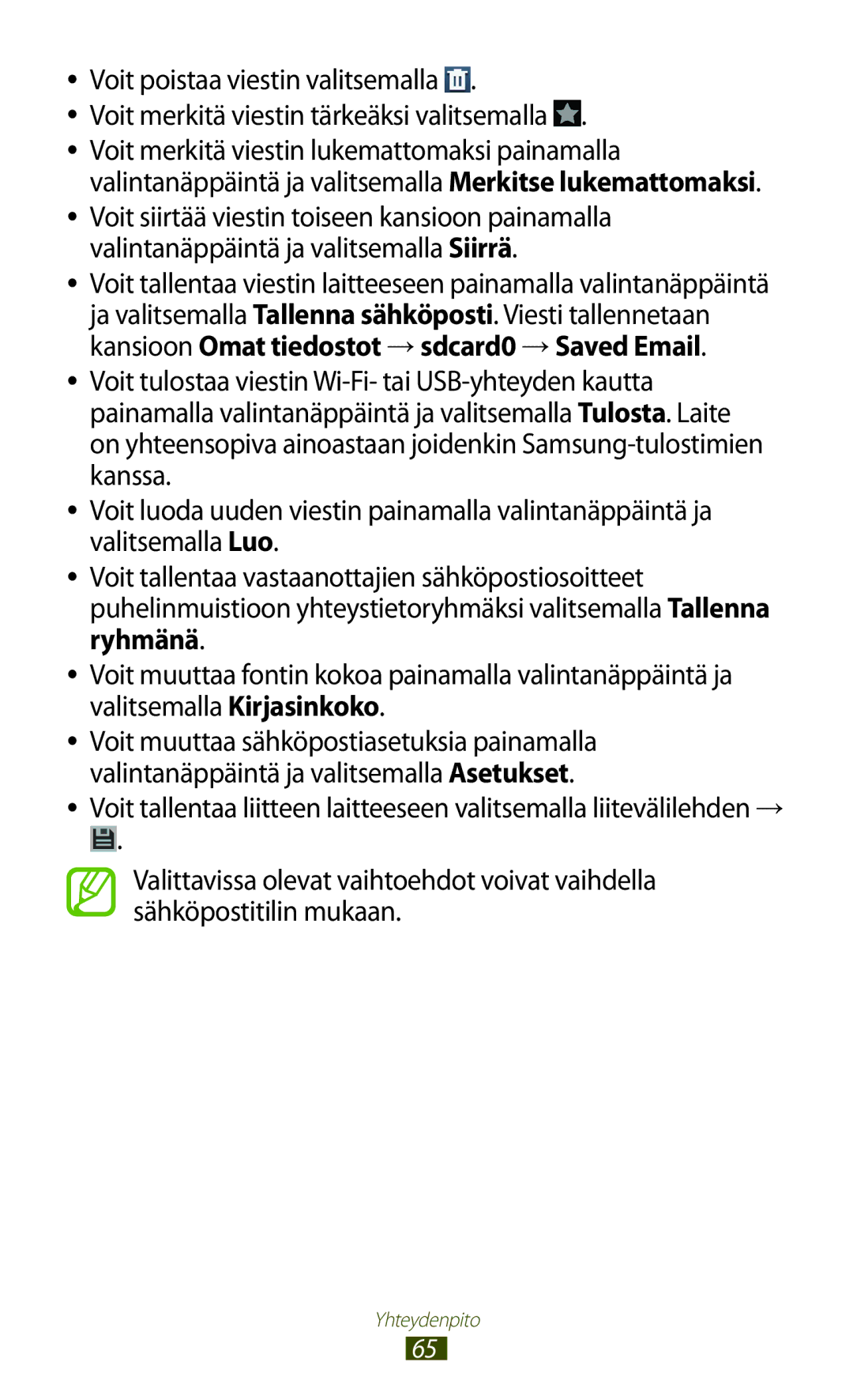 Samsung GT-I9305MBDNEE, GT-I9305RWDNEE, GT-I9305ZNDNEE, GT-I9305OKDNEE, GT-I9305OKDHTD, GT-I9305RWDTLA manual Yhteydenpito 