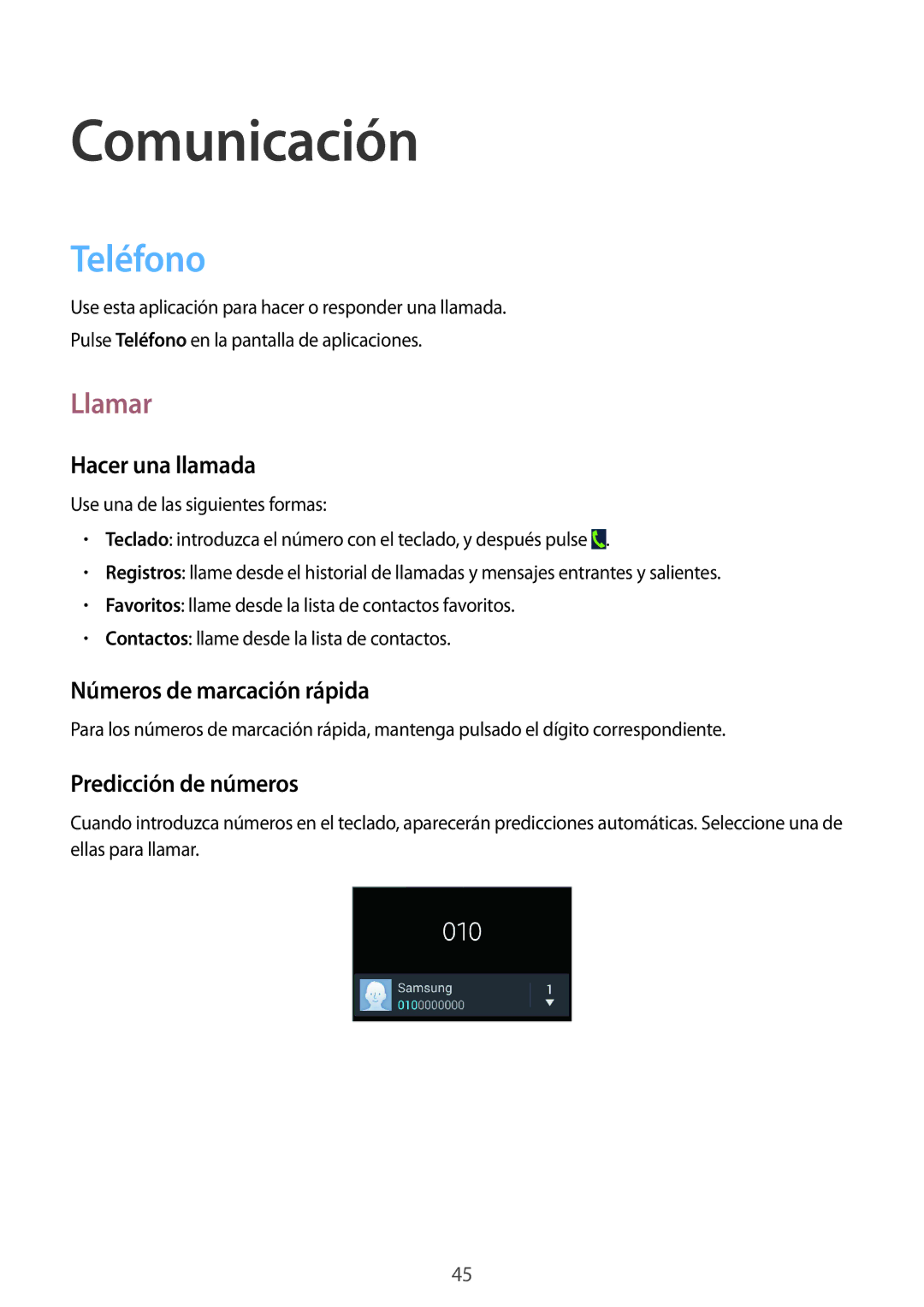 Samsung GT-I9305RWDSFR, GT-I9305OKDSFR, GT-I9305RWDATL, GT-I9305OKDKPN, GT-I9305MBDATL manual Comunicación, Teléfono, Llamar 