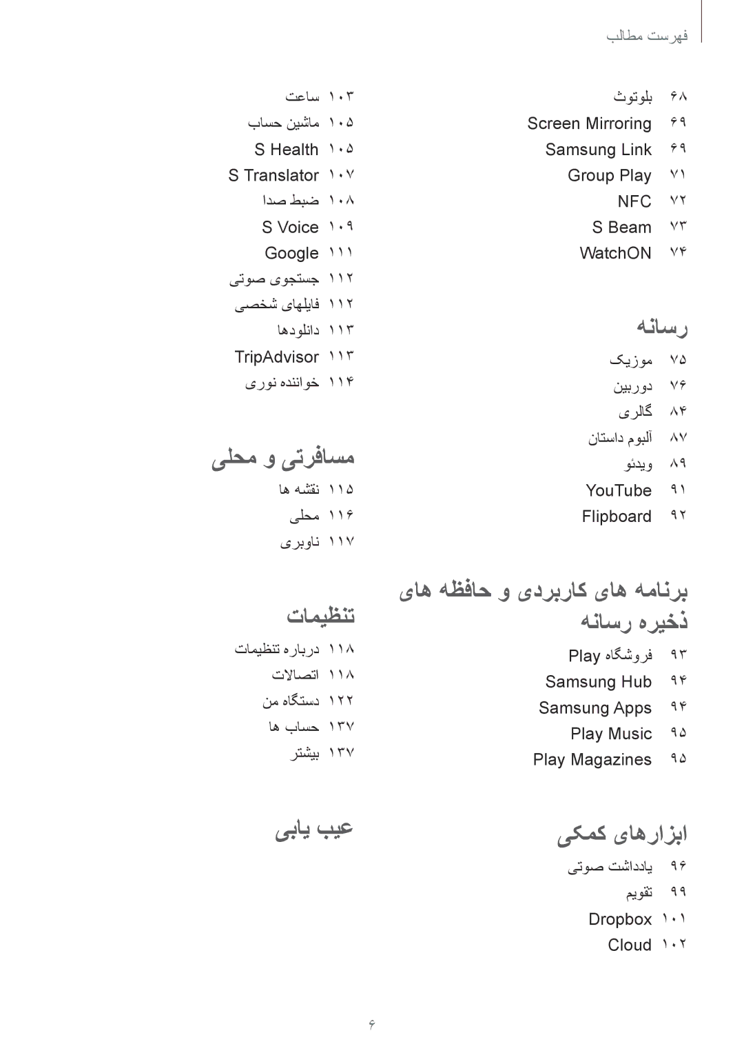 Samsung GT-I9500HIAKSA, GT-I9500DKYAFG, GT-I9500DKYBTC, GT-I9500GNAAFR, GT-I9500GNAKSA manual تامیظنت, ميوقت Dropbox Cloud 