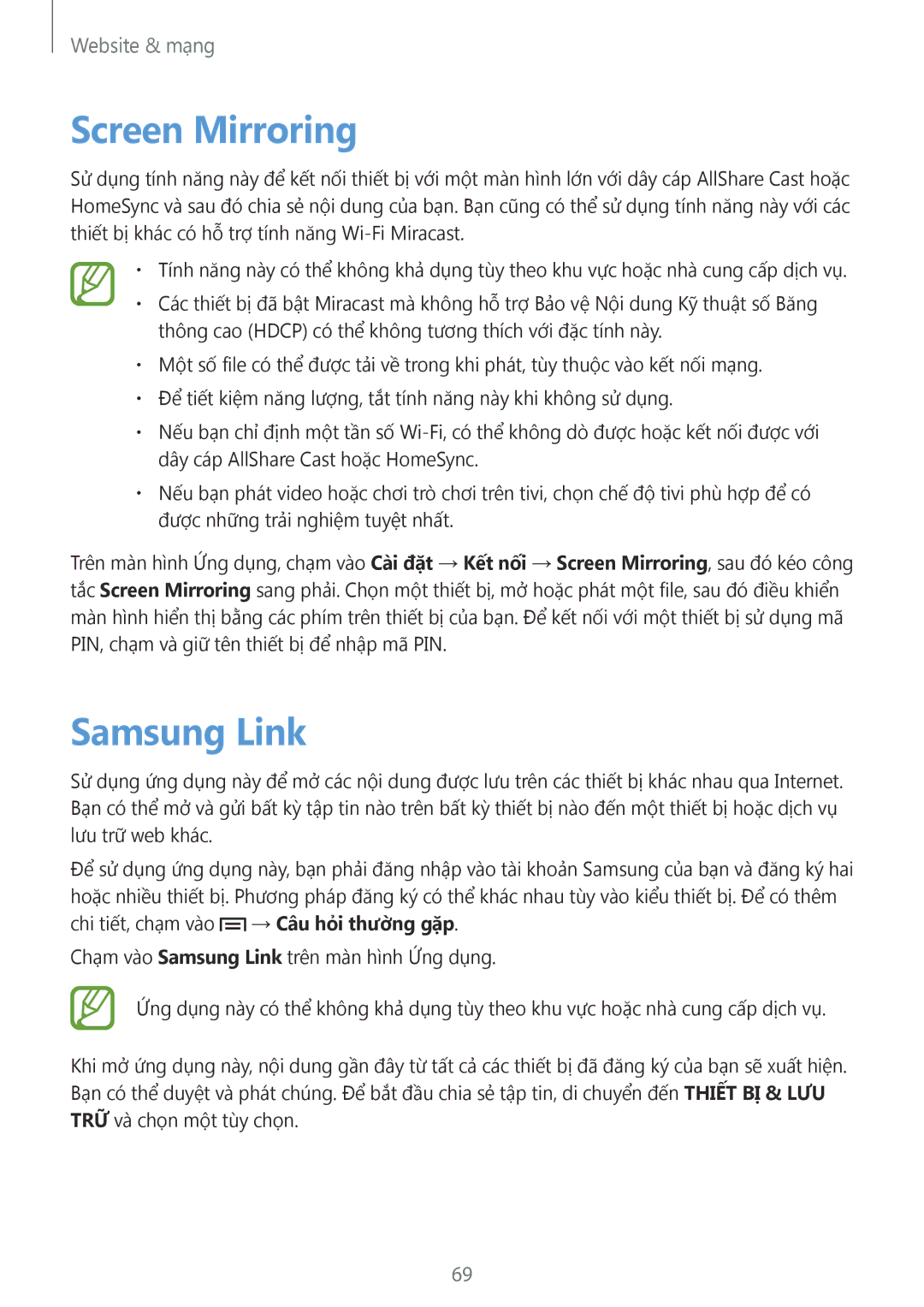 Samsung GT-I9500ZIAXXV, GT-I9500ZBAXXV, GT-I9500ZWAXXV, GT-I9500ZKAXXV, GT-I9500DKYXXV manual Screen Mirroring, Samsung Link 