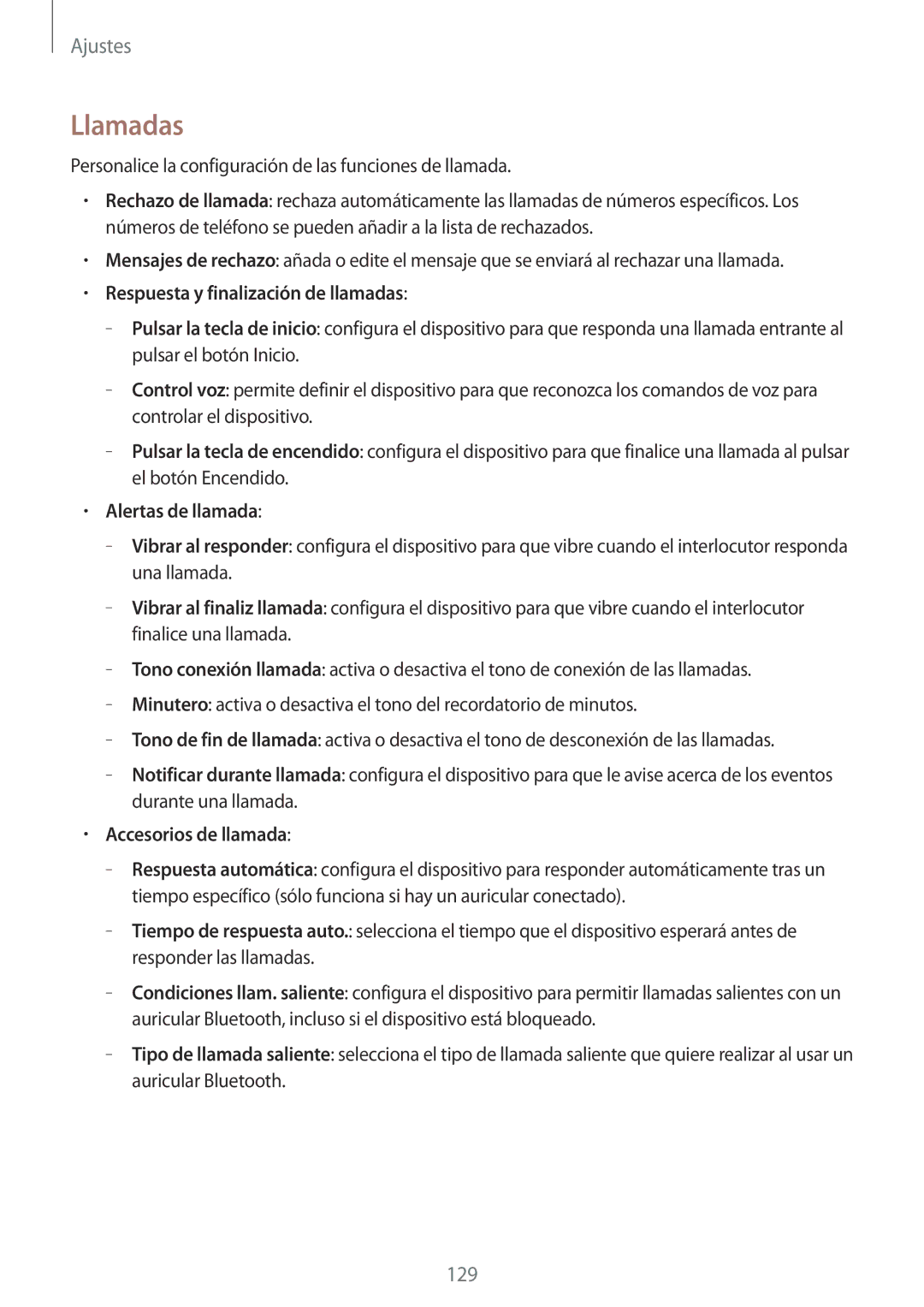 Samsung GT-I9505ZWASEB manual Llamadas, Respuesta y finalización de llamadas, Alertas de llamada, Accesorios de llamada 