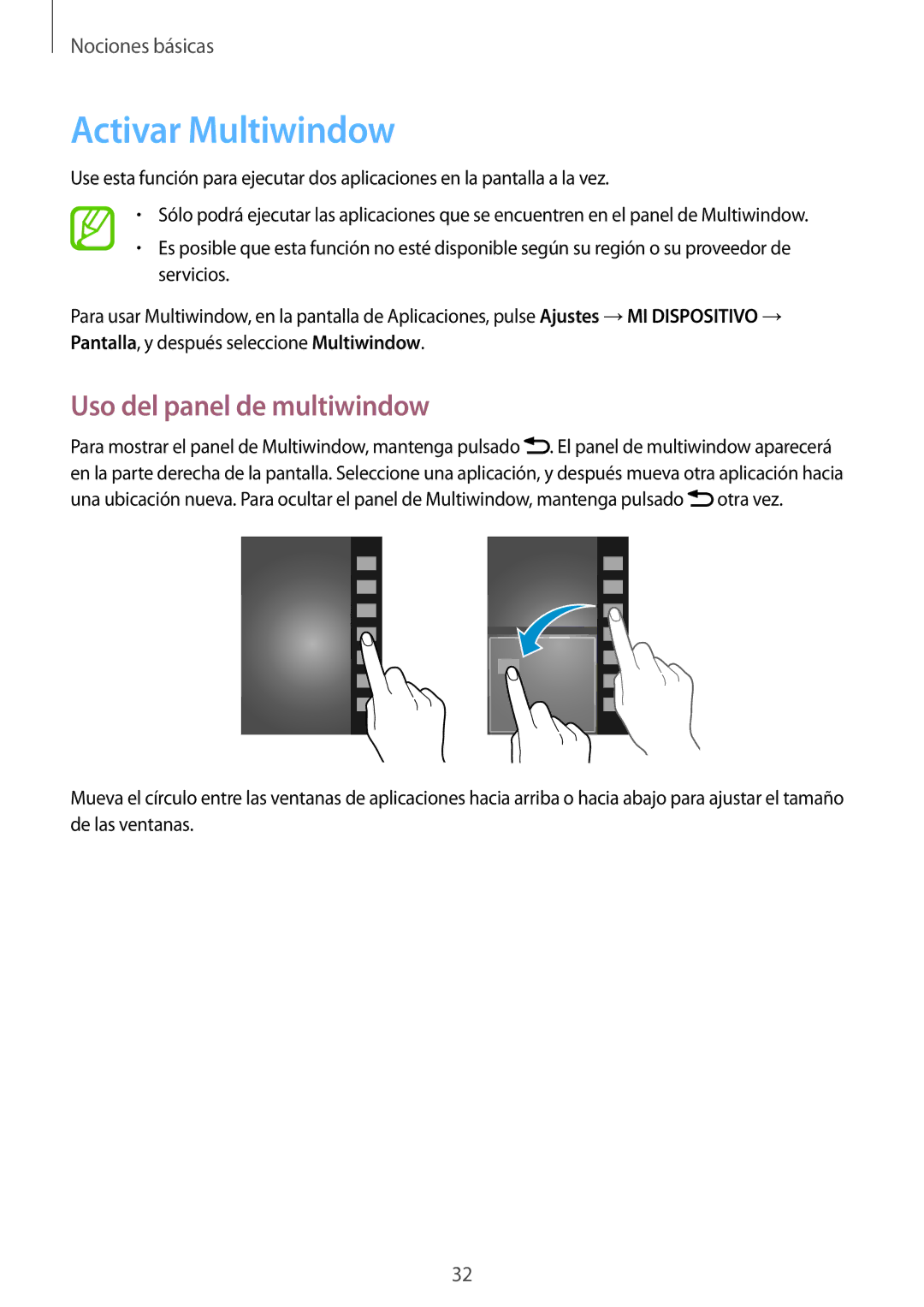 Samsung GT-I9505ZWAAMN, GT-I9505ZKADBT, GT-I9505ZKATCL, GT-I9505ZKATPH Activar Multiwindow, Uso del panel de multiwindow 