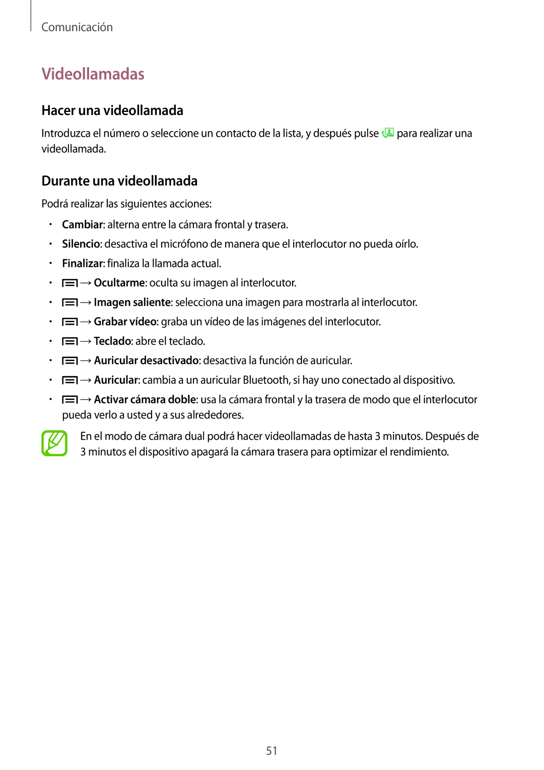 Samsung GT-I9505ZKAAMO, GT-I9505ZKADBT, GT-I9505ZKATCL manual Videollamadas, Hacer una videollamada, Durante una videollamada 