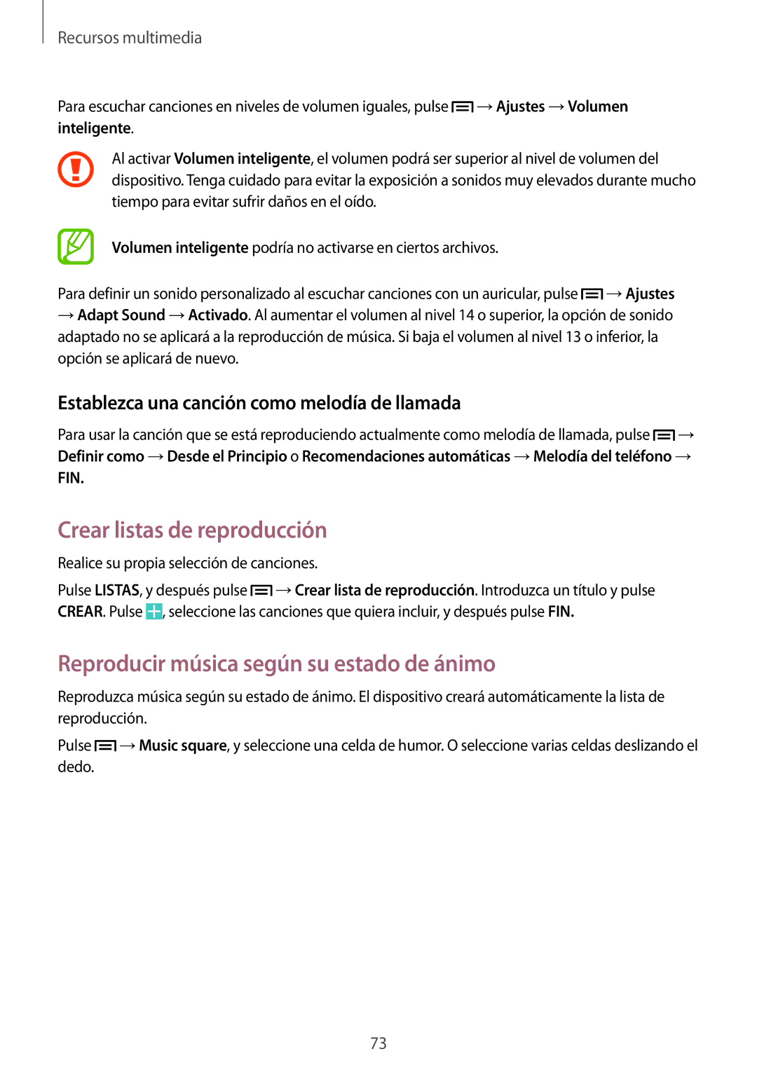 Samsung GT-I9505ZKAATO, GT-I9505ZKADBT manual Crear listas de reproducción, Reproducir música según su estado de ánimo 