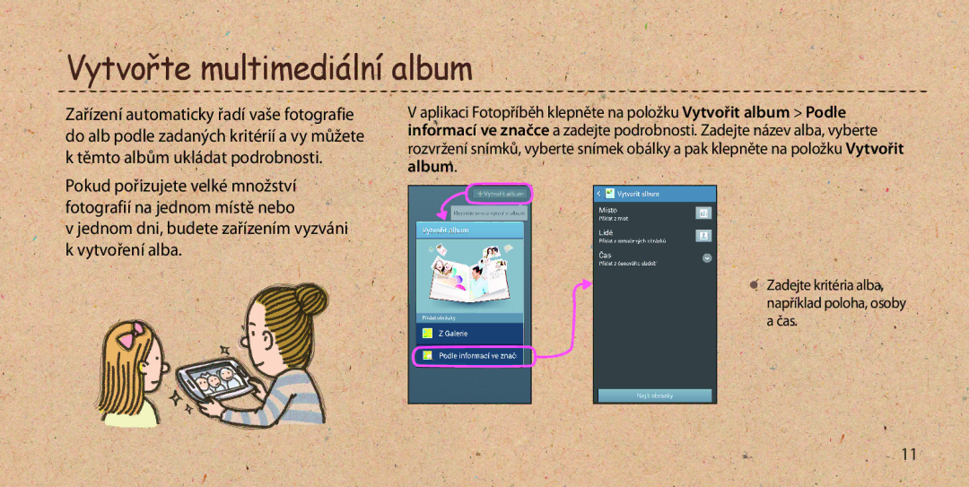 Samsung GT-I9505DKYPLS, GT-I9505ZKATPL, GT-I9505DKYXEO, GT-I9505ZWACOS, GT-I9505ZKAPLS manual Vytvořte multimediální album 