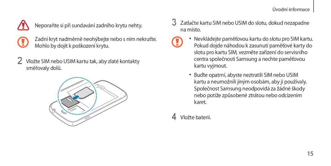 Samsung GT-I9505ZWATPL, GT-I9505ZKATPL, GT-I9505DKYXEO, GT-I9505ZWACOS, GT-I9505ZKAPLS, GT-I9505ZKAIDE manual Úvodní informace 