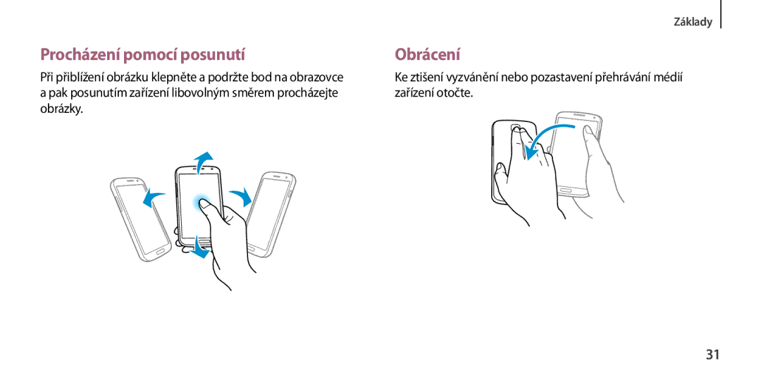 Samsung GT-I9505ZKABGL, GT-I9505ZKATPL, GT-I9505DKYXEO, GT-I9505ZWACOS, GT-I9505ZKAPLS Procházení pomocí posunutí, Obrácení 