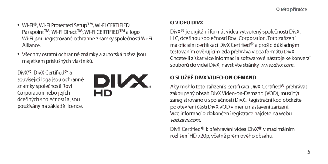 Samsung GT-I9505ZWAIDE, GT-I9505ZKATPL, GT-I9505DKYXEO, GT-I9505ZWACOS, GT-I9505ZKAPLS Videu Divx Službě Divx VIDEO-ON-DEMAND 