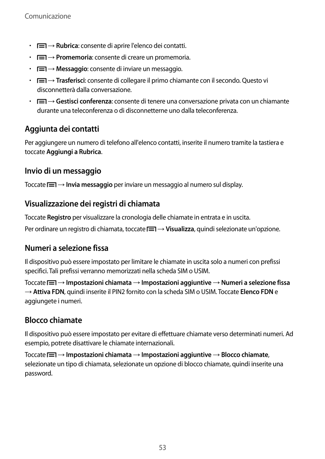 Samsung GT-I9505DKYROM manual Aggiunta dei contatti, Invio di un messaggio, Visualizzazione dei registri di chiamata 