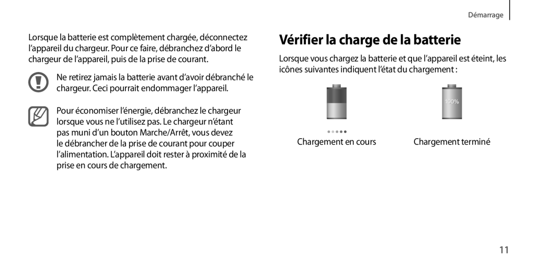 Samsung GT-I9505ZWABOG, GT-I9505ZKEXEF, GT-I9505ZIASFR, GT-I9505ZBAXEF, GT-I9505ZWEXEF manual Vérifier la charge de la batterie 