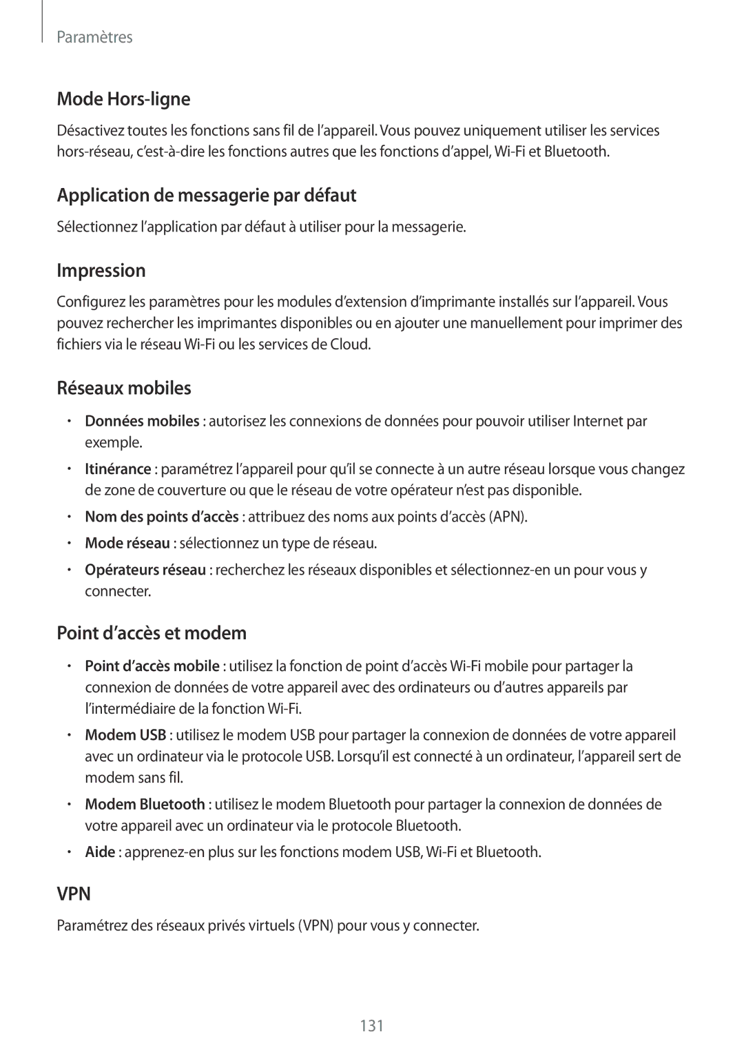 Samsung GT-I9505ZKAXEF, GT-I9505ZKEXEF Mode Hors-ligne, Application de messagerie par défaut, Impression, Réseaux mobiles 