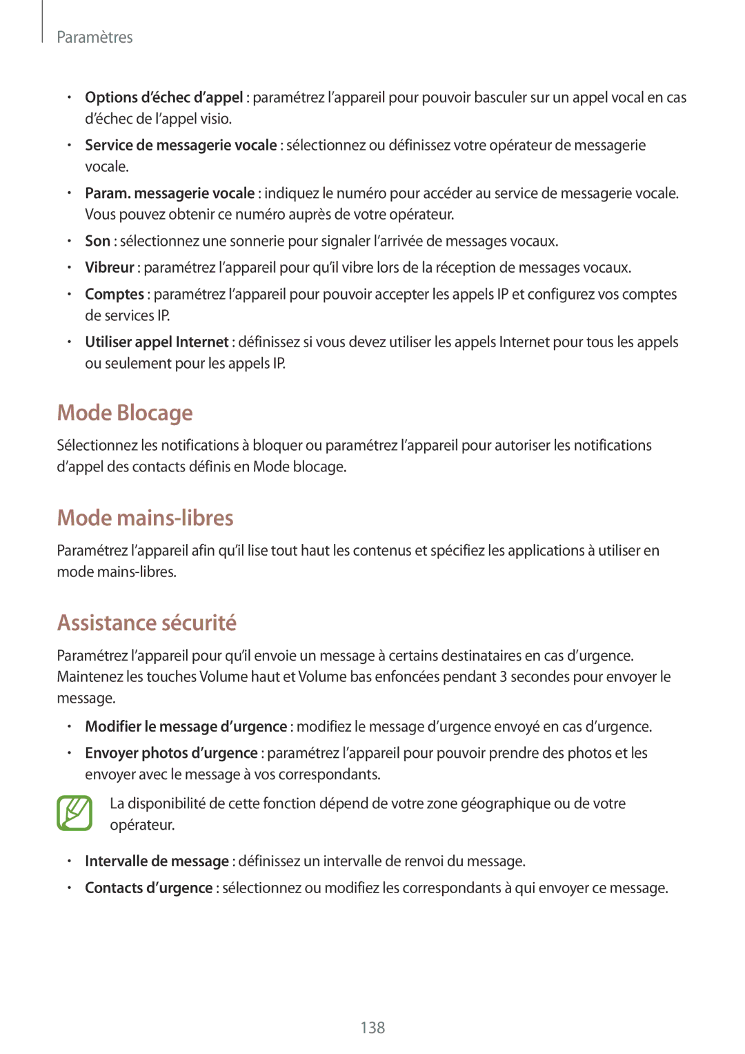 Samsung GT-I9505ZKAFTM, GT-I9505ZKEXEF, GT-I9505ZIASFR, GT-I9505ZBAXEF, GT-I9505ZWEXEF manual Mode Blocage, Assistance sécurité 