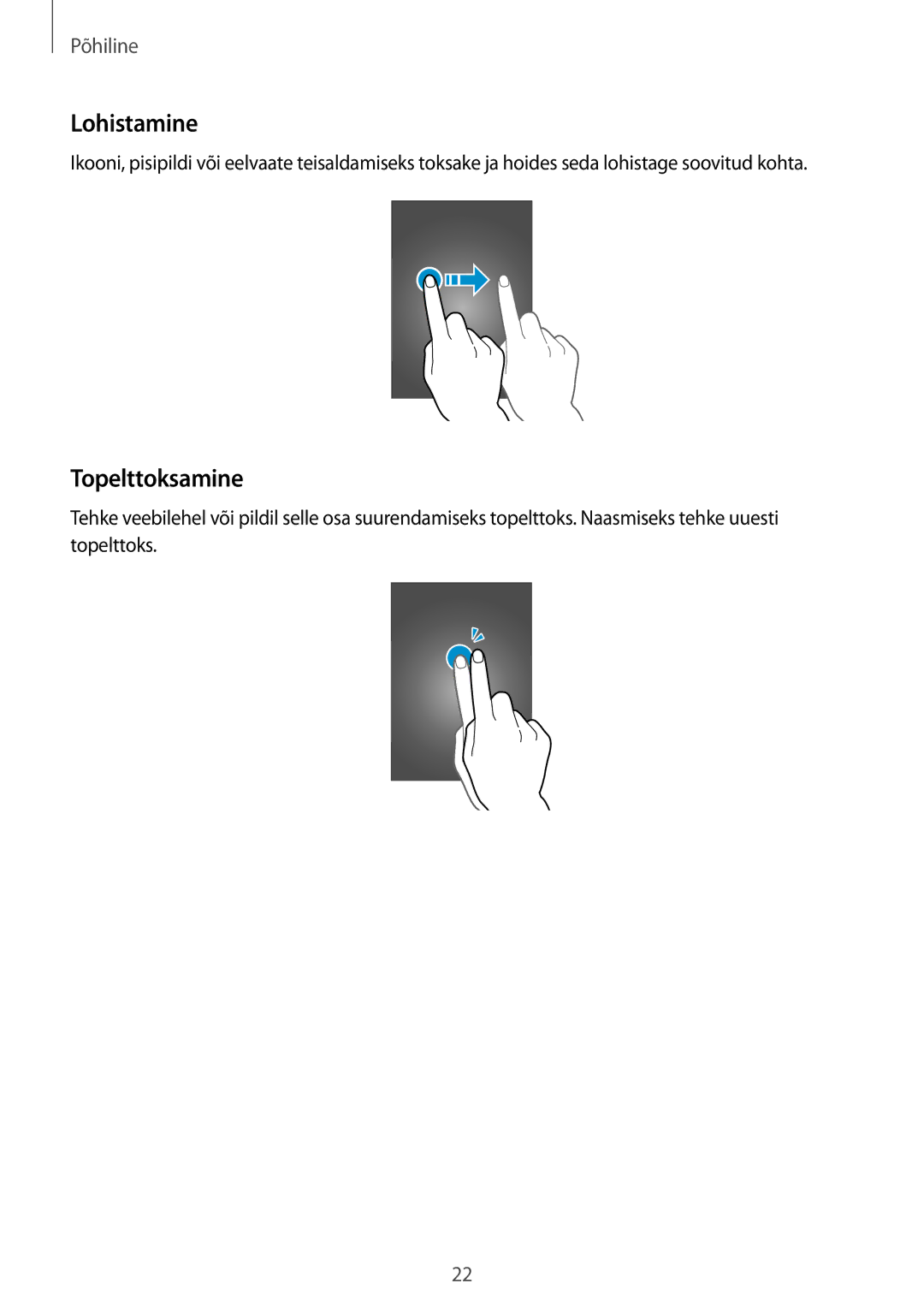 Samsung GT-I9505ZRASEB, GT-I9505ZRZSEB, GT-I9505DKYSEB, GT-I9505ZWASEB, GT-I9505ZKASEB manual Lohistamine, Topelttoksamine 