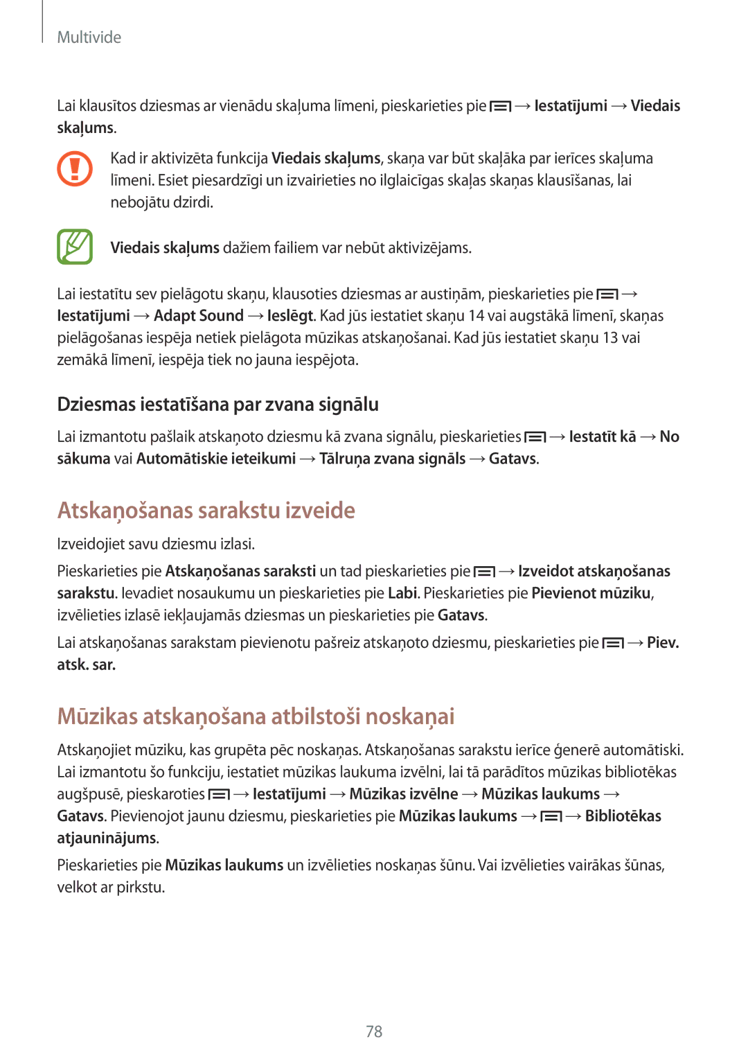 Samsung GT-I9505ZRZSEB, GT-I9505DKYSEB Atskaņošanas sarakstu izveide, Mūzikas atskaņošana atbilstoši noskaņai, Atsk. sar 